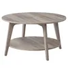A round coffee table with a lower shelf, shown against a white background. Produktbild-Vorschau
