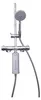 A close-up shot of a shower filter system attached to a shower head and pipe. Produktbild-Vorschau