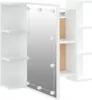 A white cabinet with a mirror and shelves. Voir les images du produit