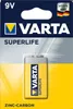A VARTA 9V Superlife Zinc-Carbon battery in its retail packaging. Podgląd zdjęcia produktu