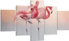 Bild auf Leinwand - Leinwandbild - 5 Teile - Flamingos Produktbild-Vorschau 1