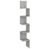 vidaXL Wand-Eckregal Grau Sonoma 20x20x127,5 cm Produktbild-Vorschau 4