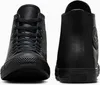 A pair of black Converse Chuck Taylor high-top sneakers shown from the front and back. Produktbild-Vorschau