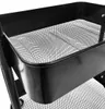 Wózek metalowy na kółkach 3 półki 74cm czarny Podgląd zdjęcia produktu 3