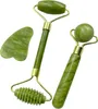 Nefritové válečky a škrabky Gua Sha Jade Stone Set pro péči Náhled obrázku produktu 1