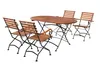 A set of outdoor furniture, including a table and four chairs, displayed on a white background. Produktbild-Vorschau