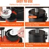 A four-panel instructional image showing how to use a button-making machine. Anteprima dell’immagine prodotto