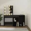 vidaXL LED-make-up tafel met kast, zwart, houtvezel Productafbeelding-voorbeeld 3