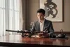 Katana decorativa in bambù, nera, con incisione del drago, Anteprima dell’immagine prodotto 12