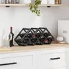 vidaXL Wijnrek, zwart, eikenhoutlook, 63 x 16,5 x 25 cm Productafbeelding-voorbeeld 2
