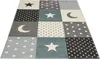 Kinderteppich Babyzimmer Mond Stern Punkte Pastel Blau Grau Produktbild-Vorschau 3