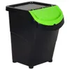 vidaXL Poubelle avec couvercles 3 pcs Empilable noir PP 120 Voir les images du produit 5