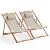 Set aus 2 Liegestühlen aus Eukalyptusholz taupe - Oviala Produktbild-Vorschau 2
