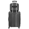A dark gray travel luggage set, consisting of a larger suitcase and a smaller beauty case stacked on top, presented against a white background. Anteprima dell’immagine prodotto