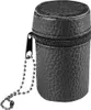 A black cylindrical case with a zipper and a beaded chain attached. Podgląd zdjęcia produktu