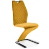 A single yellow dining chair with a black base, shown from a side angle against a white background. Produktbild-Vorschau
