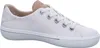A side view of a white sneaker with tan accents. Produktbild-Vorschau