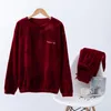 ASKSA Herren Pyjama Lang Schlafanzug Set Winter Fleece Produktbild-Vorschau 2