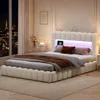 Letto imbottito INONEFT 160x200 cm con LED e porta USB di Anteprima dell’immagine prodotto 1