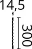A graphic showing dimensions and a wavy line, likely representing a product feature or measurement. Podgląd zdjęcia produktu