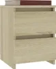 A wooden nightstand with two drawers, seen from the front. Náhľad obrázku produktu