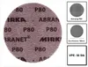 A circular sanding disc with text and diagrams on the right side. Náhľad obrázku produktu