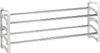 A white four-tier shoe rack with silver metal shelves, presented against a white background. Produktbild-Vorschau