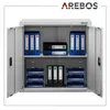 AREBOS Aktenschrank, Stahl, Grau, 90 x 90 x 40 cm, Produktbild-Vorschau 6