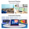 Collage showing two different display setups for a laptop. Produktbild-Vorschau