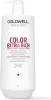 A white bottle of Goldwell Dualsenses Color Extra Rich Brilliance Shampoo with a pump dispenser. Produktbild-Vorschau