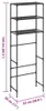 vidaXL Toilettenregal 3 Ablagen Schwarz 53x28x169 cm Produktbild-Vorschau 8