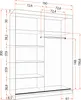 A technical drawing of a wardrobe with dimensions indicated. Produktbild-Vorschau