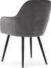 A single gray upholstered chair with black legs, shown from the back. Podgląd zdjęcia produktu