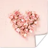 MuchoWow® Poster Herz - Blumen - Rosa 100x100 cm - Produktbild-Vorschau 1