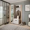 A modern entryway with a wardrobe set, mirror, and accessories. Produktbild-Vorschau