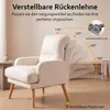 Relaxsessel mit Hocker Verstellbare Rückenlehne Weiß für Produktbild-Vorschau 5