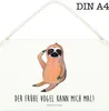 Mr. & Mrs. Panda Schild Faultier Vogel DIN A4 - Weiß - Produktbild-Vorschau 1