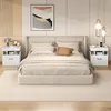 A bedroom scene with a bed and two nightstands. Podgląd zdjęcia produktu