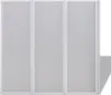 A white, frosted, three-panel folding shower screen is shown against a white background. Produktbild-Vorschau