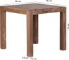 A square wooden dining table with dimensions indicated by text overlays. Anteprima dell’immagine prodotto