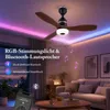 60CM LED Deckenventilator mit Beleuchtung E27 RGB Musik Produktbild-Vorschau 5