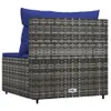 vidaXL Garten-Mittelsofa mit Kissen Grau Poly Rattan -  Produktbild-Vorschau 5