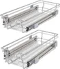 vidaXL Vestavná zásuvka Výsuvný koš 2 ks Stříbrná 300 mm Náhled obrázku produktu 1