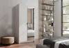 Kleiderschrank 90x190 PILINA mit Spiegel - weiß Produktbild-Vorschau 2