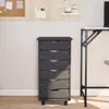 vidaXL Rollschrank mit Schubladen MOSS Grau Massivholz Produktbild-Vorschau 3