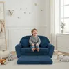 Kindersofa groß Cord in Dunkelblau mit Verlängerung, bequem Produktbild-Vorschau 4