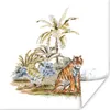 MuchoWow® Poster Tiger - Pflanzen - Baum 75x75 cm - Wand Produktbild-Vorschau 1