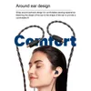 A woman wearing earbuds with the word "Comfort" overlaid on the image. Produktbild-Vorschau
