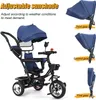 4 in 1 Baby-Dreirad Kinderdreirad Lenkstange Fahrrad Baby Produktbild-Vorschau 4