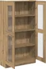 A wooden cabinet with glass doors, shown open. Náhľad obrázku produktu
